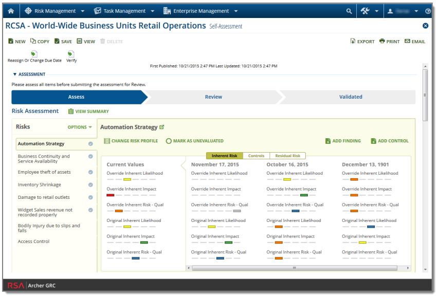 RSA Archer Operational Risk Management