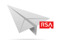 Icon: Paper Airplane with RSA Logo