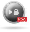 Icon: Play Button Showing Lock and RSA Logo